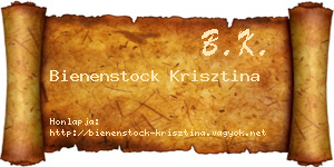 Bienenstock Krisztina névjegykártya